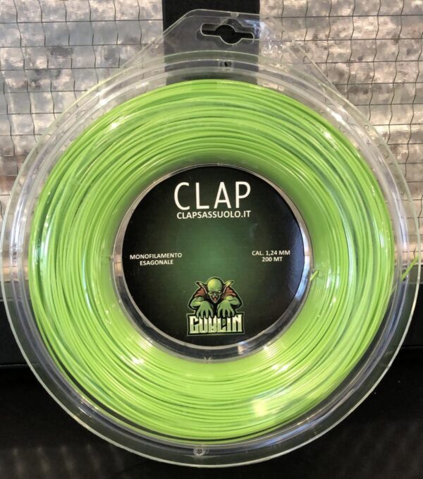 Set GOBLIN MONOFILAMENTO ESAGONALE 12,2 METRI GREEN 1.24 MM esclusiva Clap montata su telaio