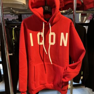 Icon Felpa Cappuccio uomo colore rosso logo bianco IU9016FC