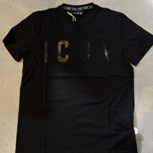 Icon T-shirt manica corta uomo nero logo nero IU9013T