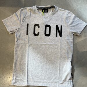 Icon T-shirt manica corta uomo grigio logo nero IU9013T