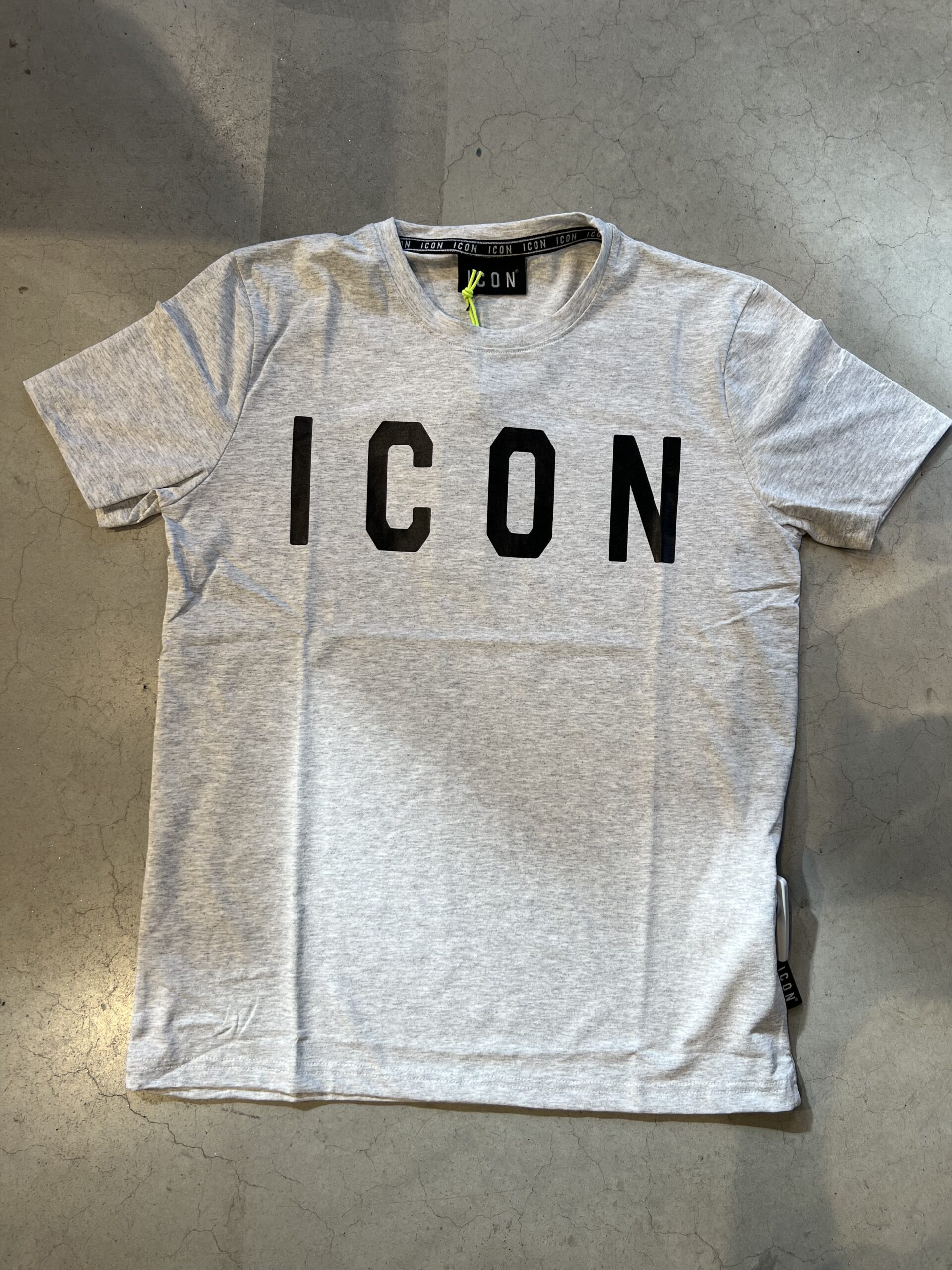 Icon T shirt Manica Corta Uomo Grigio Logo Nero IU9013T Clapsassuolo