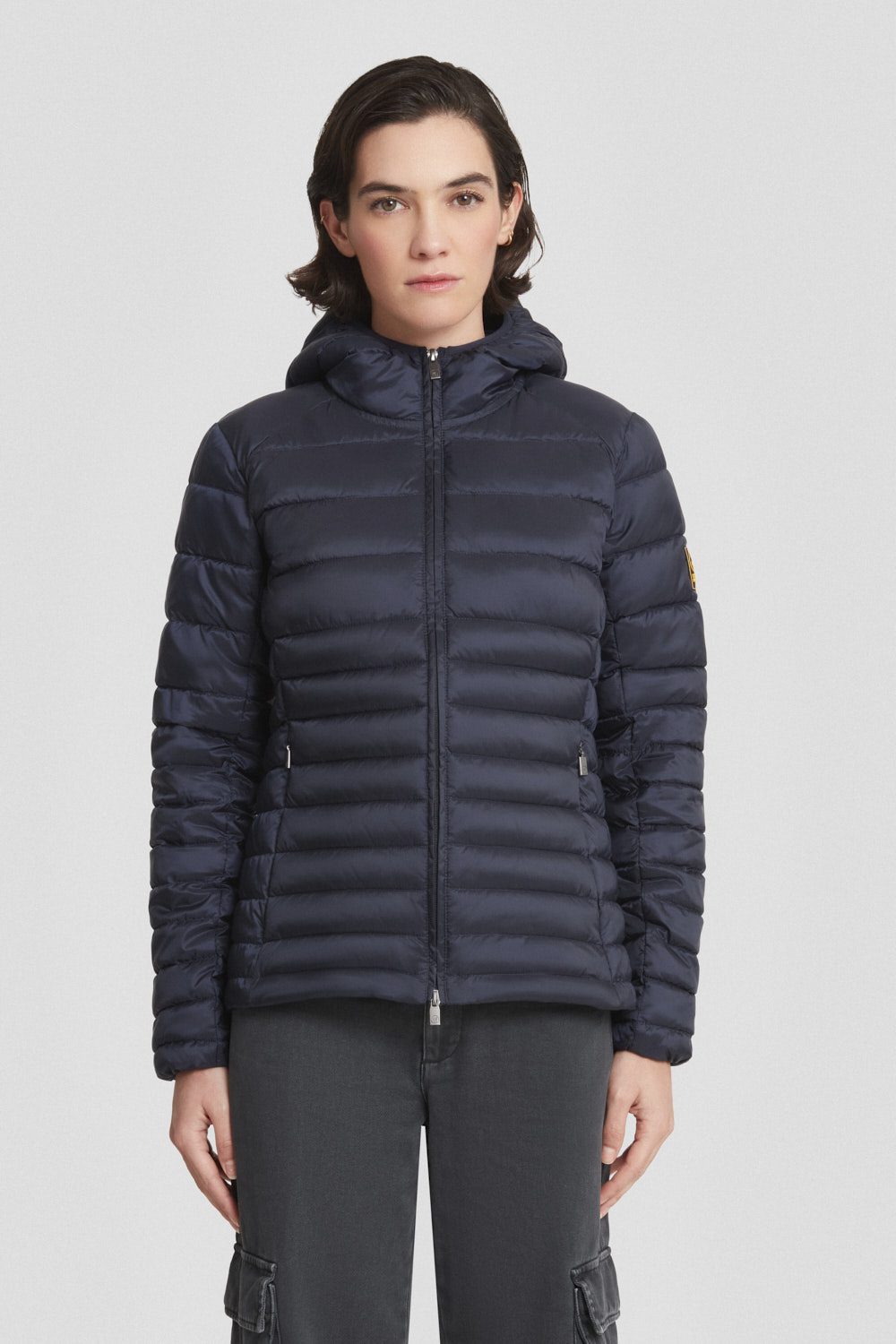 PIUMINO DONNA CIESSE PIUMINI FLORA CON CAPPUCCIO BLU SCURO 1 PIUMINO DONNA CIESSE PIUMINI FLORA CON CAPPUCCIO BLU SCURO