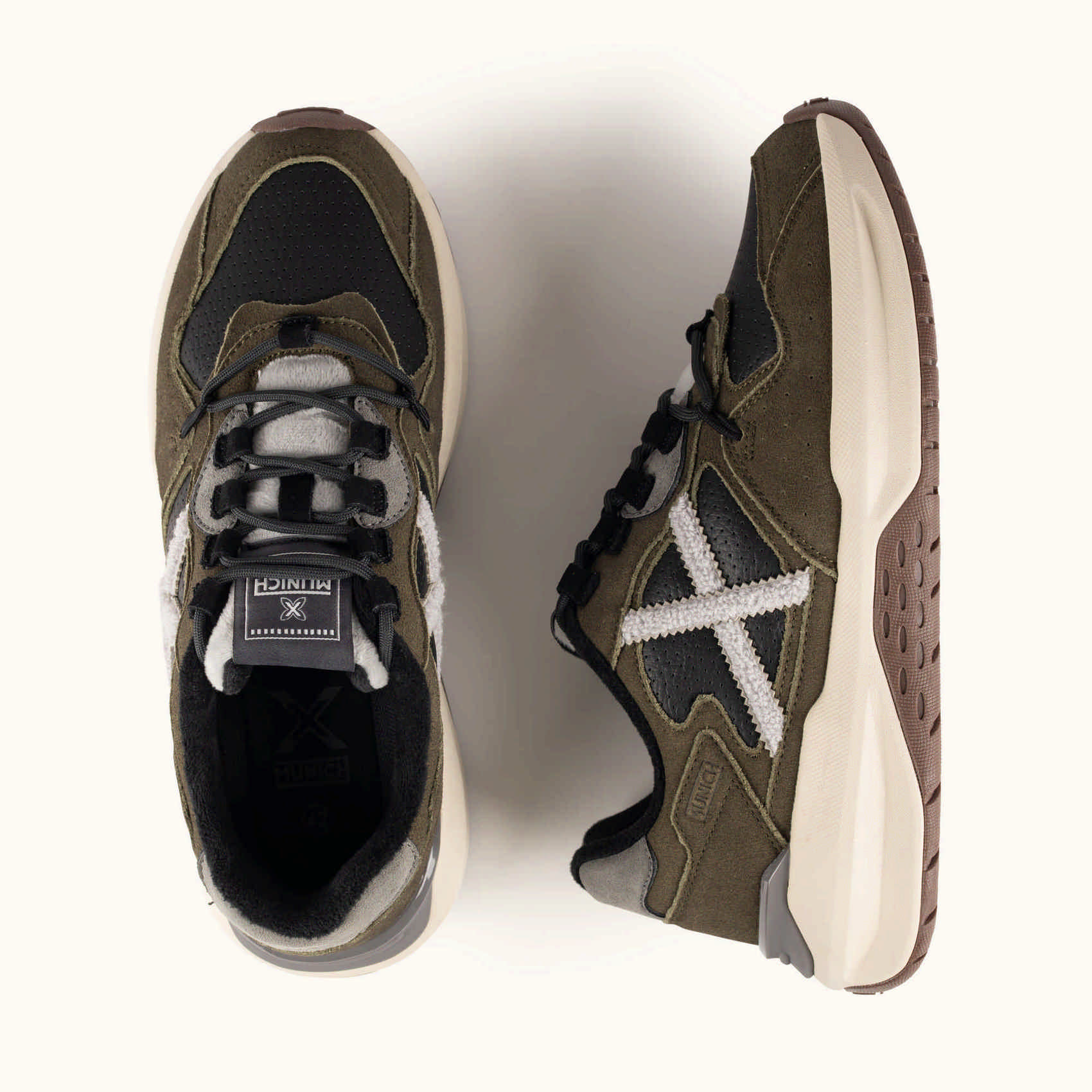 Scarpe uomo Munich Nexa 25 verde kaki, nero e grigio 3 Scarpe uomo Munich Nexa 25 verde kaki, nero e grigio - immagine 3