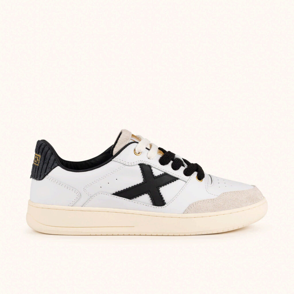 SNEAKERS AREA 8 Scarpe Uomo MUNICH LEGIT 120 retrò da tennis e skate in bianco e nero