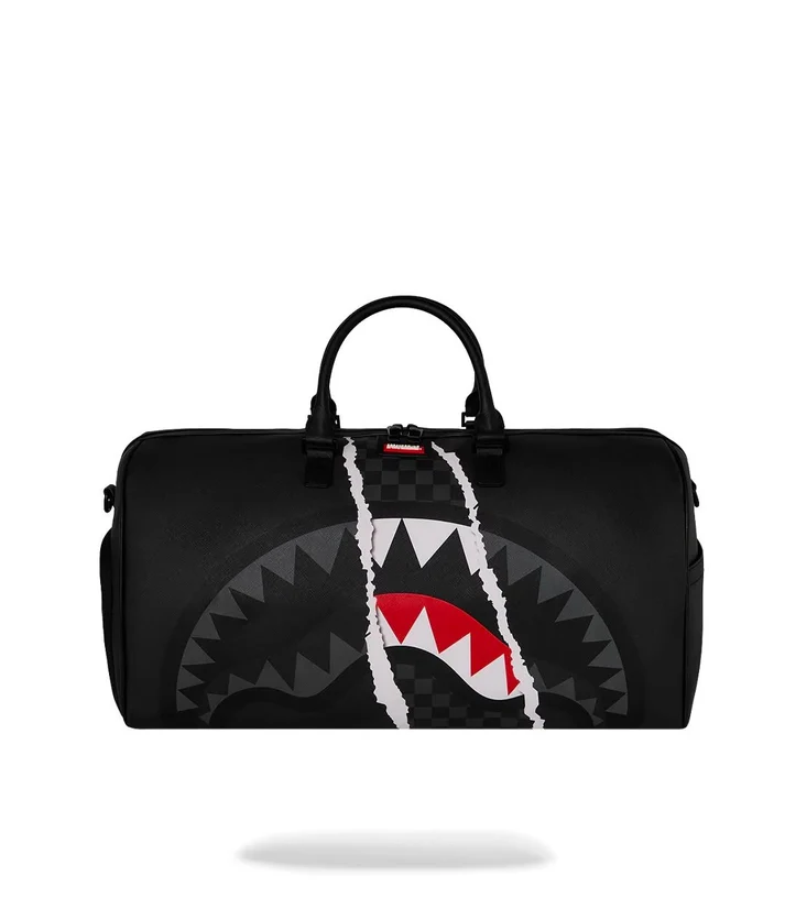 Borsa Sprayground CENTER RIP REVEALING GRAY CHECK MINI DUFFLE NERO