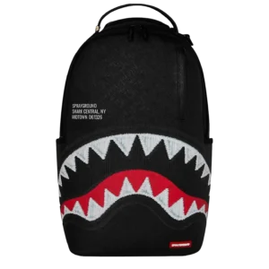 ZAINO SPRAYGROUND SHARK CENTRAL BLACK EMBROIDERED NERO 910B9629NSZ