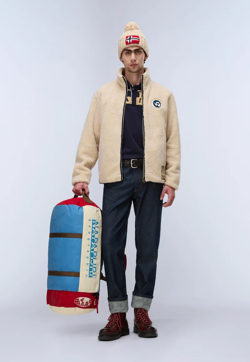 Pile con Zip uomo Napapijri Archive colore Putty (NAPP) 1 Pile con Zip uomo Napapijri Archive colore Putty
