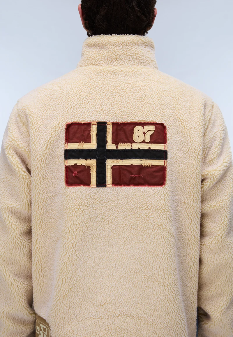 Pile con Zip uomo Napapijri Archive colore Putty (NAPP) 9 Pile con Zip uomo Napapijri Archive colore Putty (NAPP) - immagine 9
