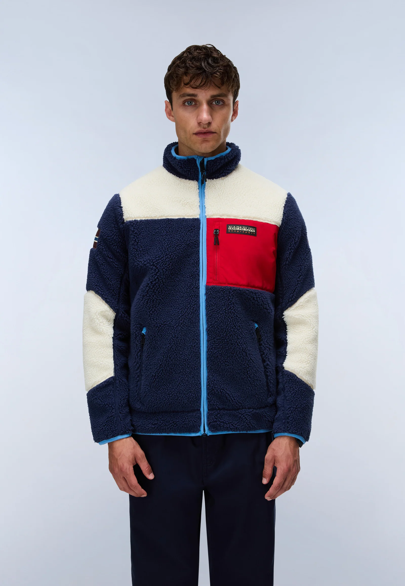 Pile uomo con Zip Napapijri Yupik Multicolour M6E (NYFB) 1 Pile uomo con Zip Napapijri Yupik Multicolour M6E