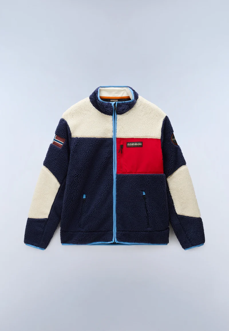 Pile uomo con Zip Napapijri Yupik Multicolour M6E (NYFB) 2 Pile uomo con Zip Napapijri Yupik Multicolour M6E (NYFB) - immagine 2