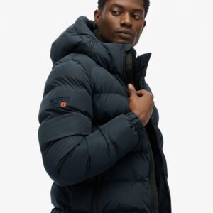 Giacca Superdry Puffer uomo con Cappuccio Sportiva colore BLU (SPBL)